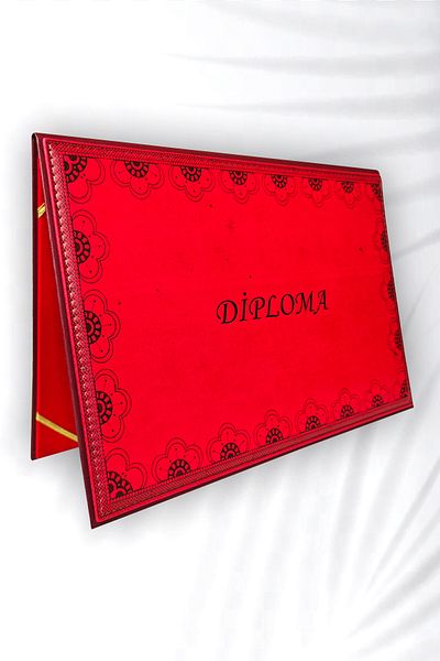 ankara menü A4 Certificate Container - Printed Diploma Leather Velvet Case