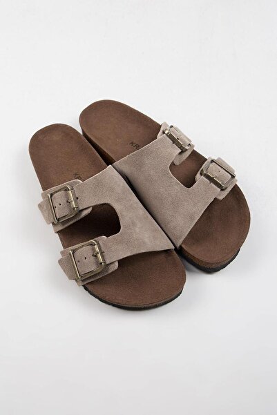 Krahe Men's Mink Slippers - Jose Double Buckle, Genuine Leather