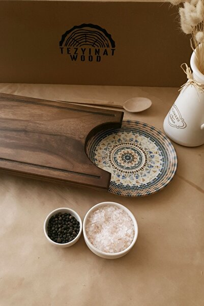 Tezyinat Wood سلسلة Obruk - لوح خشبي صغير بنمط خشب الجوز