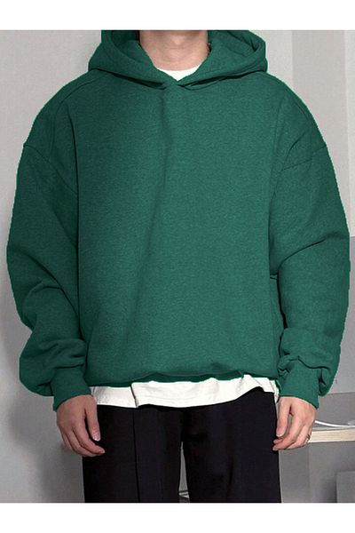 GENIUS STORE Ανδρικό φούτερ με κουκούλα Oversize - 3 Κλωστές