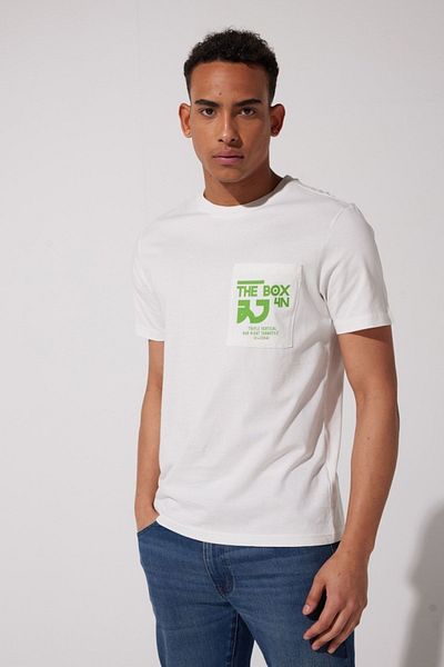 Riders by Lee Μπλουζάκι White Crew Neck 100% βαμβακερό κανονική εφαρμογή