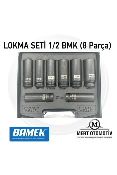 Bamek 8 Piece 1/2" Long Socket Set