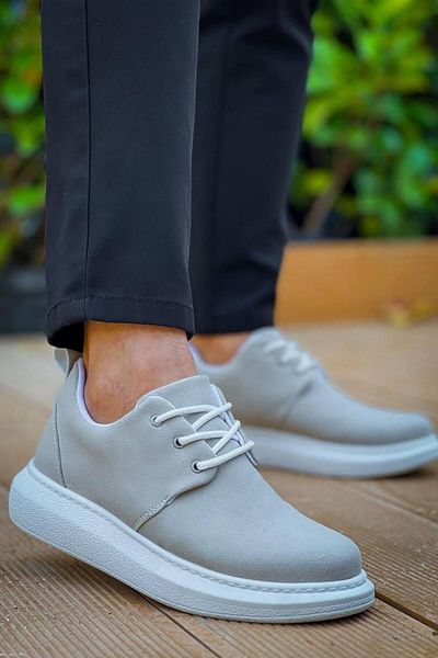 MELAMS WOLFSBURG Men's Casual Shoes - GRAY SUEDE, Lace-up - KBC