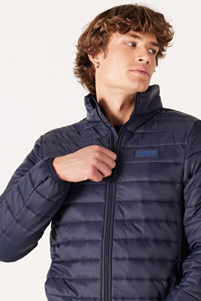 WRANGLER Regular Fit Regular Cut Quilted Navy Blue Puffer Jacket