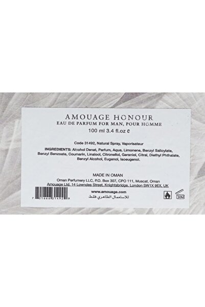 DubaiGallery AMOUAGE Honour Man Eau De Parfum For Men, 100 ml