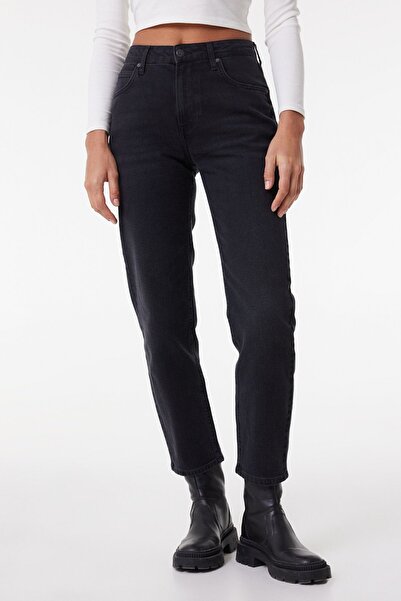 Lee Carol Regular Fit Normal Kesim Yüksek Bel Antrasit Jean Kot Pantolon