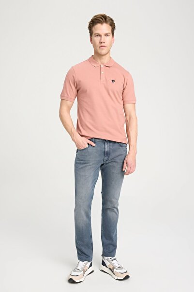 WRANGLER Polo Neck 100% CottonRegularFit Dried Rose T-shirt