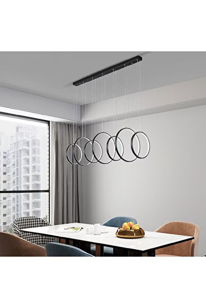 PeraTeknoloji Karadağ / 100x30 cm / Sarkıt Avize / Antrasit Gövde / 3 Renk Işık