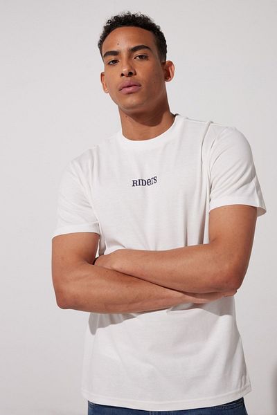 Riders by Lee Μπλουζάκι White Crew Neck 100% Cotton Loose Fit
