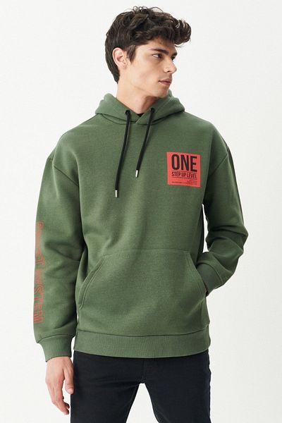 Riders by Lee Φούτερ Χακί με κουκούλα Loose Fit Relaxed Fit