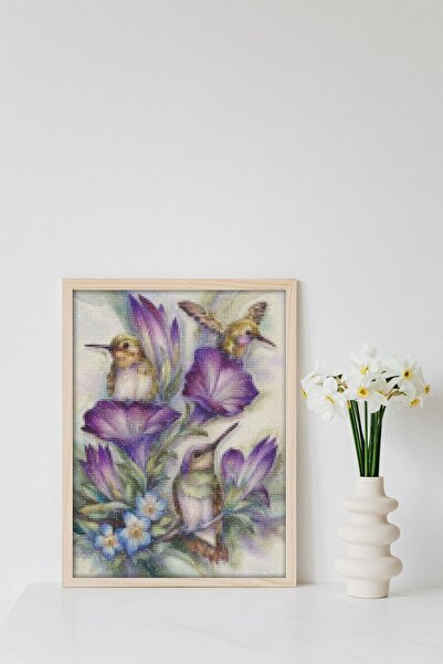 MAXİ Bahar Cıvıltısı - Diamond Painting, Elmaslı Goblen, Mozaik Tablo, Elmas, Boncuk, Taş Işleme 30x40cm