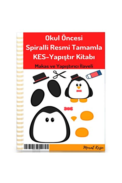 Enine Boyuna Eğitim Preschool Spiral Official Complete Cut and Paste Book