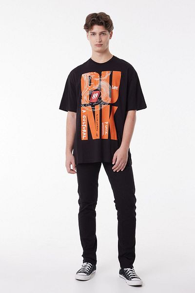 Lee Regular Fit Herren-T-Shirt mit normaler Passform, Rundhalsausschnitt, 100 % Baumwolle, Schwarz