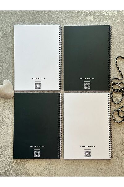 Smile Notes A4 Spiral School Notebook 80 Sheets 160 Pages Set of 4 Checks