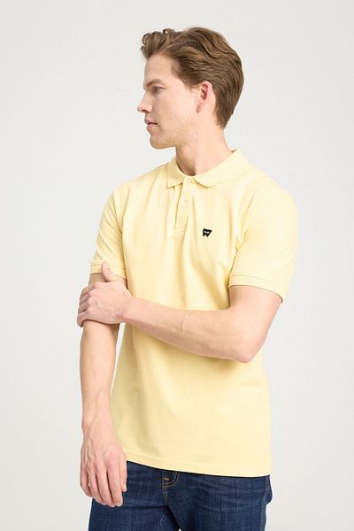WRANGLER Žluté tričko Regular Fit Regular Cut Polo 100% bavlna