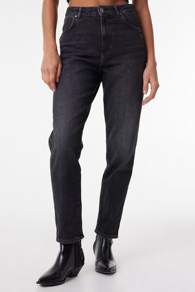 WRANGLER Mom Fit Yüksek Bel Dar Paça Vintage Cut Kadın Antrasit Pamuklu Esnek...