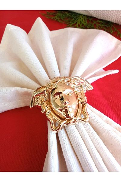 Emtory Home 6 PiecesGoldFaceMetalNapkin -NapkinRing