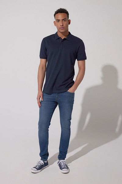 Riders by Lee Marineblaues Polo-Shirt mit normaler Passform – 100 % Baumwolle