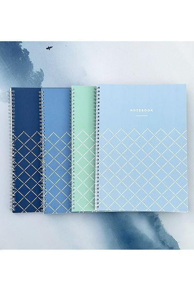 Smile Notes 80 Sheets and 160 Sheets - A4 Spiral School Notebook, Set of 4 Checks