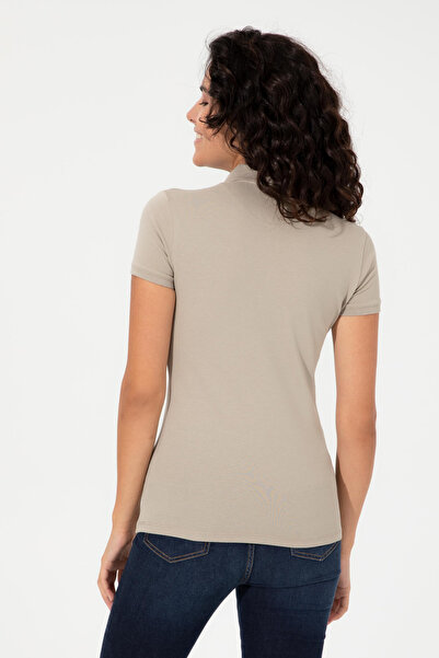 U.S. Polo Assn. Χακί Χρώμα Γυναικείο μπλουζάκι με γιακά πόλο Basic