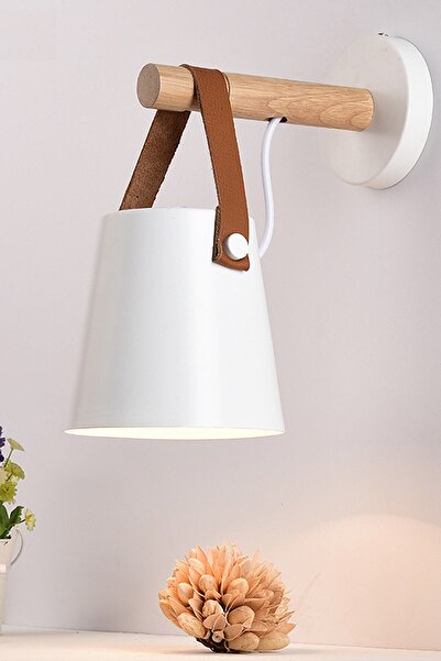 NOONLUX DESIGN&LIGHTING Beyaz Metal Deri Aplik