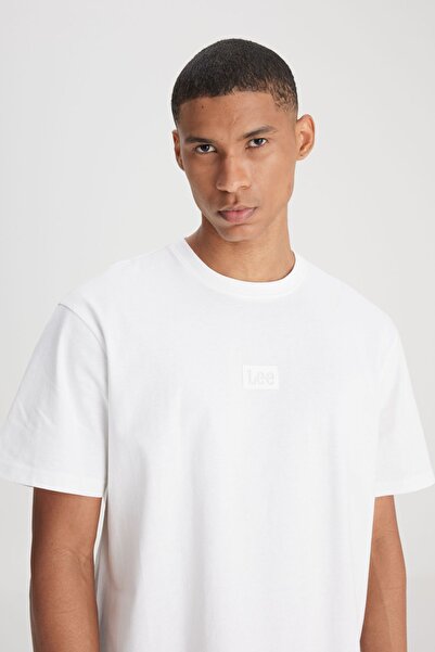 Lee Comfortable Fit - 100% Cotton Crew Neck Off-White T-Shirt