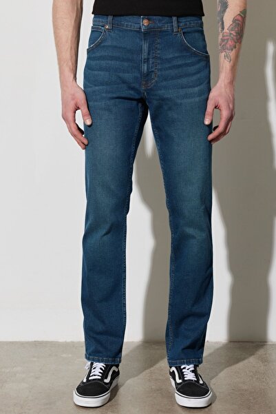 WRANGLER Greensboro Straight Fit Düz Kesim Düşük Bel Mavi Esnek Jean Kot Pant...