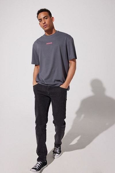 Riders by Lee Anthrazitfarbenes T-Shirt mit Rundhalsausschnitt und lockerer Passform aus 100 % Baumwolle
