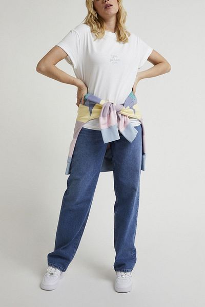 Lee Straight Fit Straight Cut Regular Waist Straight Leg Jane Damen Blue Stretchy Jean Denim Jeans