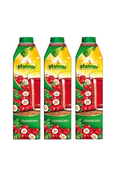 Pfanner Kızılcık Meyve Suyu 1lt  3 Adet