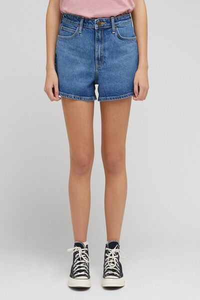 Lee Carol Straight Fit Düz Kesim Yüksek Bel Bol Paça Esnek Jean Kot Şort