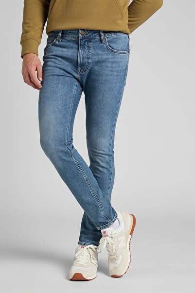 Lee Malone Skinny Fit Dar Kesim Düşük Bel Çok Dar Paça Indigo Erkek Esnek Jean Denim Kot Pantolon