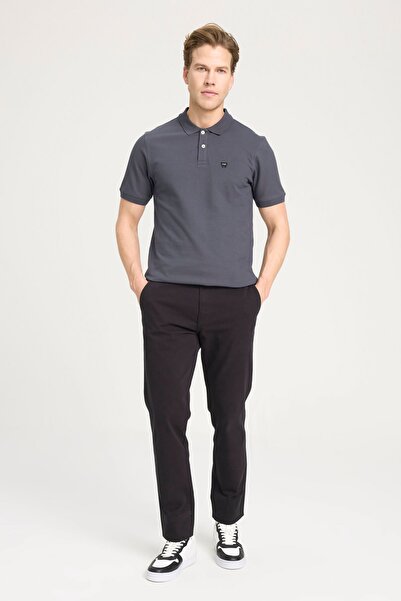 WRANGLER AnthracitePoloCollar 100% CottonRegularFit T-shirt