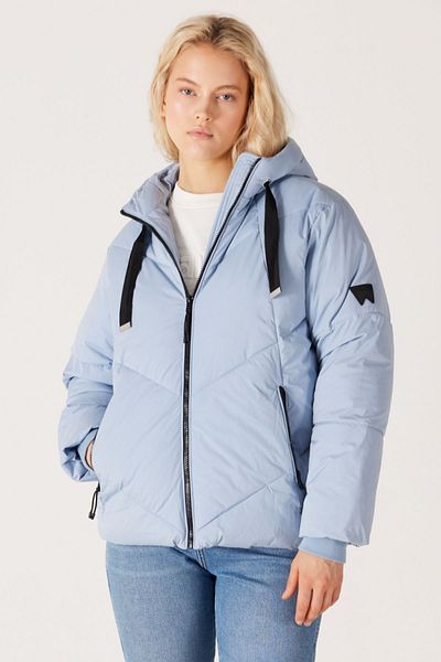 WRANGLER Light Blue Hooded Relaxed Fit Puffer Jacket