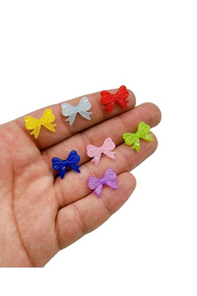 Ebruli Boncuk Renkli Fiyonk Karışık Şeffaf Boncuk Takı Yapımı Bead (25 Adet)