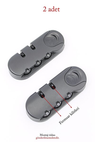 ERDAL DERİ Lock for suitcase combination lock 2 pieces black color
