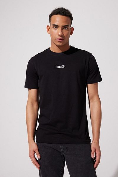 Riders by Lee Μαύρο T-Shirt με λαιμόκοψη 100% βαμβακερό
