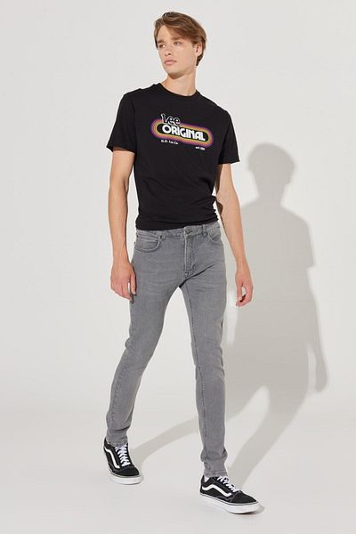 Lee Malone Skinny Fit Slim fit Χαμηλή μέση πολύ στενό πόδι Γκρι ανδρικό ελαστικό τζιν τζιν παντελόνι