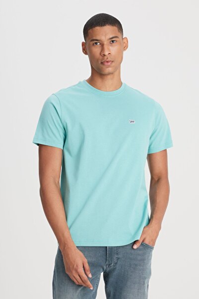 Lee Regular Fit Normal Kesim %100 Pamuk Bisiklet Yaka Açık Yeşil Tişört