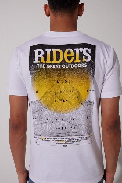 Riders by Lee Λευκό T-shirt με λαιμόκοψη 100% βαμβάκι με κανονική εφαρμογή