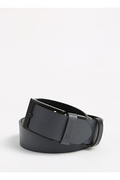 WRANGLER %100 Deri Siyah Gri Kemer