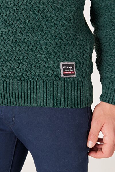 WRANGLER Green Knitwear Sweater -RegularFit, Crew Neck
