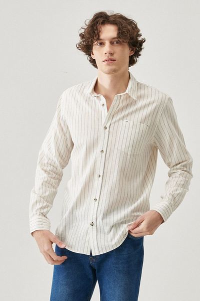 Lee White 100% CottonRegularFit Shirt