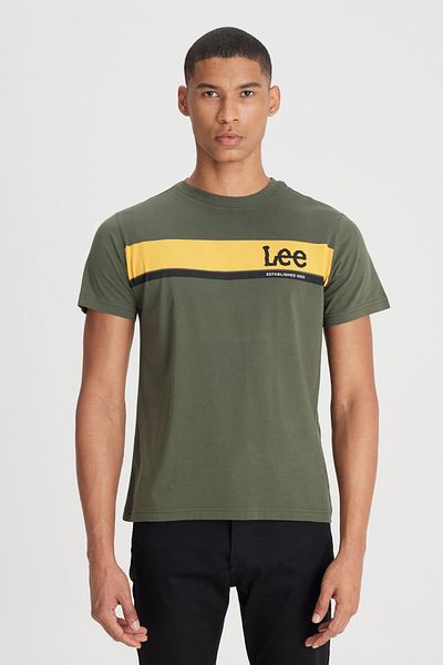 Lee Lightweight Graphic Men's Khaki Crew Neck T-Shirt