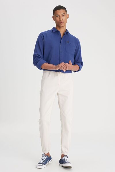 Lee Slim Fit Dar Kesim Normal Bel Dar Paça Taş Rengi Jogger Pantolon