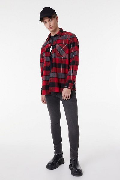 Lee Loose Fit Relaxed Cut Red Men's Long Sleeve Shirt