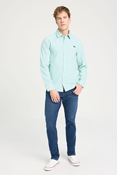 WRANGLER Regular Fit Normal Kesim %100 Pamuk Yeşil Gömlek