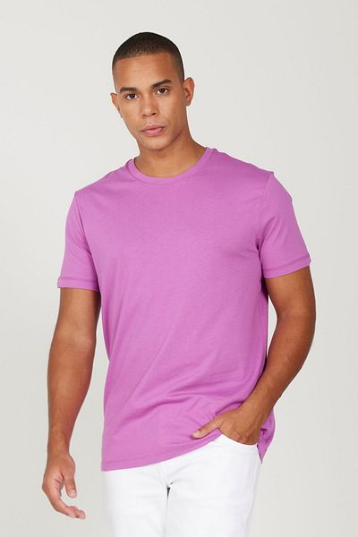 AC&Co / Altınyıldız Classics Purple Slim Fit Crew Neck Basic Men's T-shirt - 100% Cotton