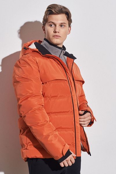 ALL TERRAIN GEAR -x- Wrangler All Terrain Gear Regular Fit Hooded Orange Puffer Jacket