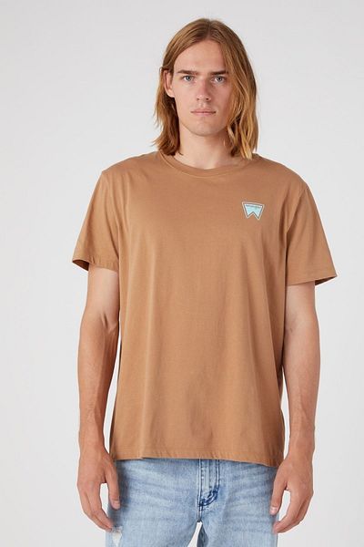 WRANGLER Brown Crew Neck 100% Cotton Relaxed Fit T-shirt
